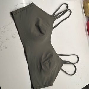 Lululemon Like A Cloud Ribbed Longline Bra Olive Green Size 8